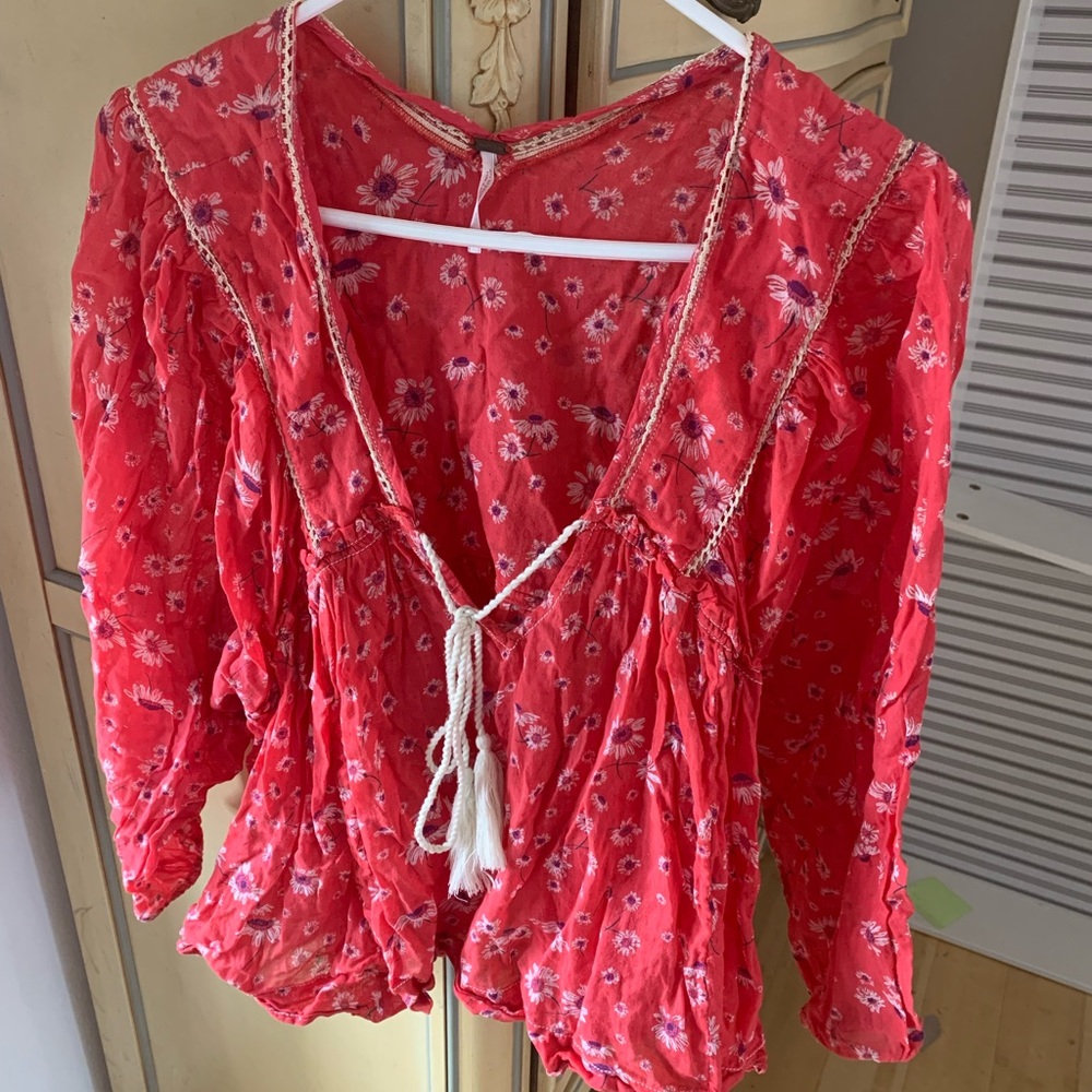 Free people floral peasant blouse